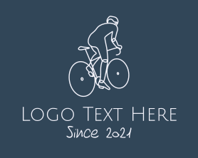 Cycling - Monoline Cyclist Rider logo design