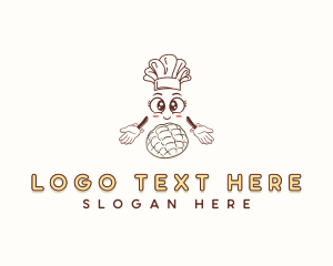 Cartoon Pastry Baker Logo