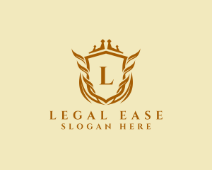 Luxurious Crown Shield Lawyer logo design