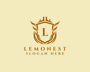 Luxurious Crown Shield Lawyer logo design