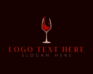 Booze - Wine Glass Drink logo design