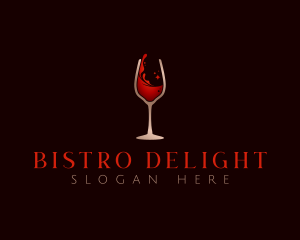 Wine Glass Drink logo design