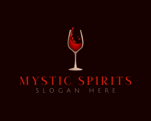 Wine Glass Drink logo design