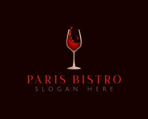 Wine Glass Drink logo design