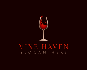 Wine Glass Drink logo design