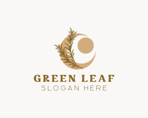 Rustic Moon Leaf logo design