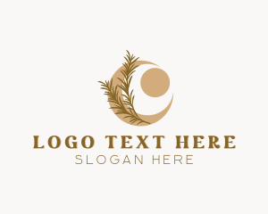 Rustic Moon Leaf Logo