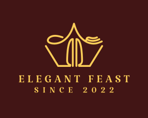 Banquet - Royal Utensil Crown Dining logo design