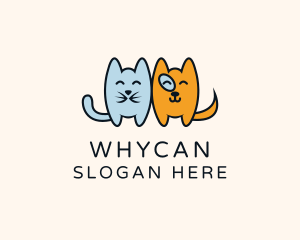 Twin Dog Cat Pet  Logo