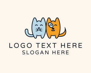 Pet Store - Twin Dog Cat Pet logo design
