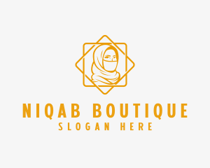 Niqab - Female Muslim Hijab logo design