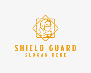 Golden - Female Muslim Hijab logo design