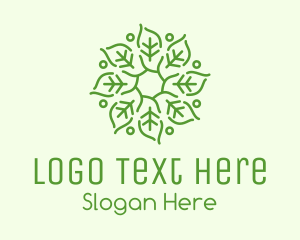 Monoline - Christmas Leaf Ornament logo design