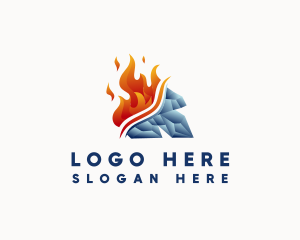 Heating - Fire Ice Energy logo design