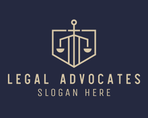 Sword Scale Legal Shield logo design