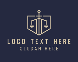 Judge - Sword Scale Legal Shield logo design
