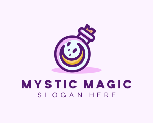 Sorcerer - Moon Potion Flask logo design