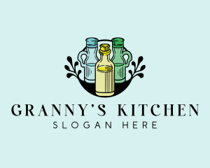 Seasoning Flask Bottle logo design