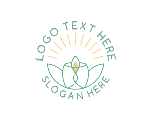 Aromatherapy - Candle Lotus Spa logo design