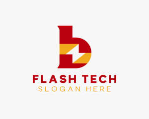 Flash - Flash Charging Energy Lightning Letter B logo design