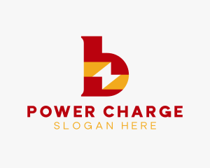 Charging - Flash Charging Energy Lightning Letter B logo design