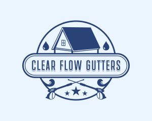 Gutter - Roof Pressure Washing Cleaner logo design