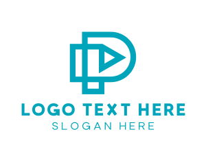 Youtube - Digital Media Letter P logo design