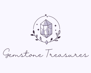 Luxe Wreath Gemstone logo design