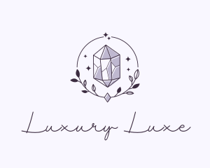 Luxe Wreath Gemstone logo design