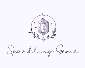 Luxe Wreath Gemstone logo design