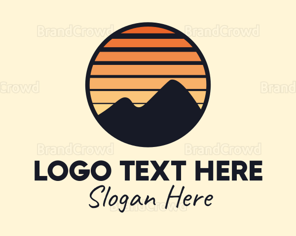 Mountain Sunset Stripe Logo