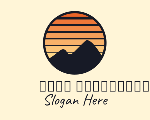 Campsite - Mountain Sunset Stripe logo design