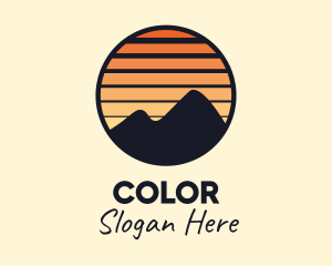 Campground - Mountain Sunset Stripe logo design