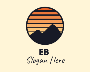 Explorer - Mountain Sunset Stripe logo design