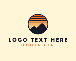 Adventure - Mountain Sunset Stripe logo design