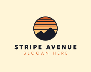 Mountain Sunset Stripe logo design