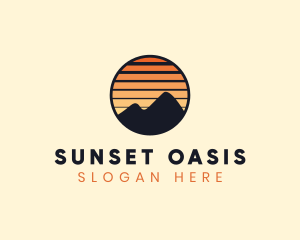 Mountain Sunset Stripe logo design