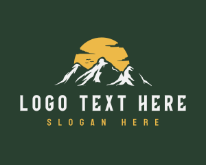 Exploration - Mountain Sunset Peak logo design