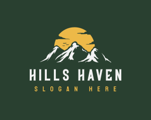 Mountain Sunset Peak logo design