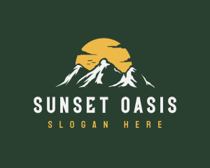 Mountain Sunset Peak logo design