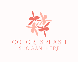 Pink Flower Dragonflies logo design