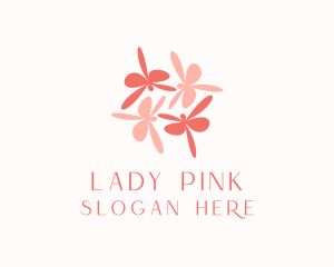 Pink Flower Dragonflies logo design
