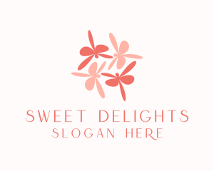 Pink Flower Dragonflies logo design