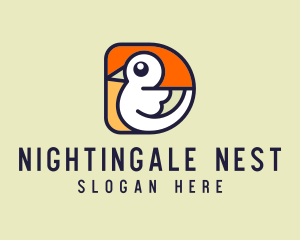 Nightingale - Pigeon Bird Letter D logo design