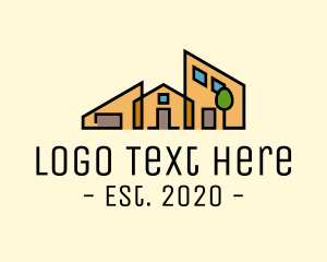Building - Geometric House Villa logo design