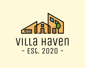 Villa - Geometric House Villa logo design