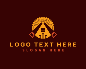 Log - Woodwork Saw House logo design