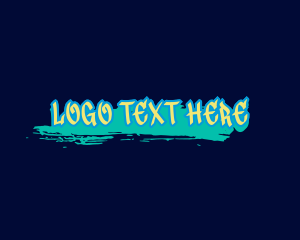 Grunge - Neon Paint Brush logo design