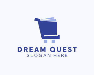 Bucketlist - Shopping Cart Book logo design