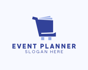 Library - Shopping Cart Book logo design